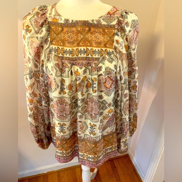 Anthropologie Bohemian silky blouse, size S - Picture 1 of 9